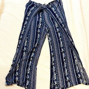 Blue flowy pants, style and co, size XL